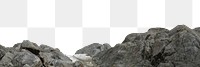 Gray rocks png ripped paper border, transparent background