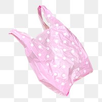 Pink plastic bag png sticker, environment & trash, transparent background