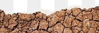 Cracked soil png ripped paper border, transparent background