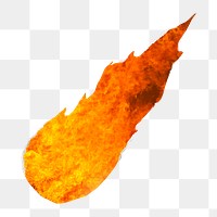 Fireball png sticker, burning asteroid, transparent background