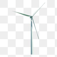 Wind turbine png sticker, clean energy environment design, transparent background