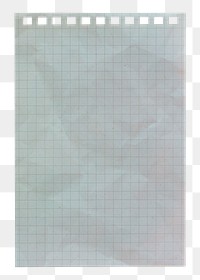 Grid paper png memo collage element, transparent background