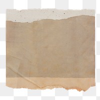 Beige torn paper png ephemera collage element, transparent background