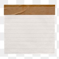 Lined png sticky note, stationery collage element, transparent background