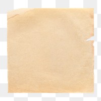 Antique paper png memo collage element, transparent background