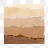 Png brown paper sticker, textured shape, transparent background