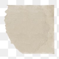 Beige paper sticker, transparent background