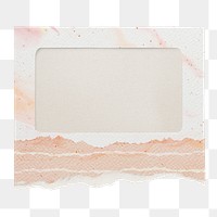 Png aesthetic ripped paper frame, copy space, transparent background