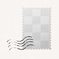 Postage stamp png mockup frame, transparent design 