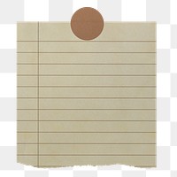 Lined png sticky note, stationery collage element, transparent background
