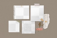 Mood board png mockup, aesthetic beige design, transparent background