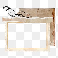 Vintage paper frame png sticker, transparent background