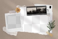 Ephemera collage png mockup ripped papers, transparent design 