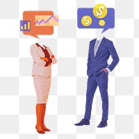 Business people speech bubble png, transparent background