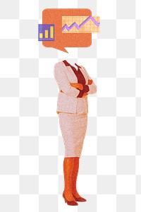 Businesswoman speech bubble png, transparent background