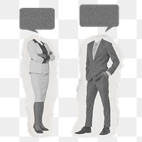 Business people speech bubble png, transparent background 