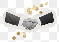 Handshake png, business deal and partnership collage element on transparent background