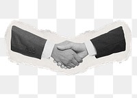 Handshake png, business deal and partnership collage element on transparent background