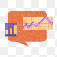 Speech bubble png trading charts and graphs, transparent background