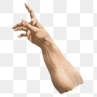 Hand reach gesture png on transparent background