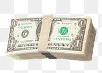 Dollar bills strop on transparent background