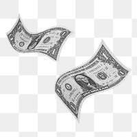 Flying dollar bills png on transparent background