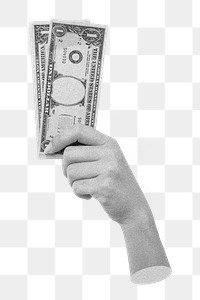 Carrying dollar bills png on transparent background