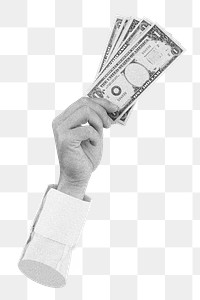 Carrying dollar bills png on transparent background