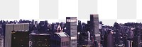 Cityscape png border, panoramic Manhattan skyline, New York, transparent background