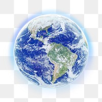 PNG glowing planet Earth, environment graphic, transparent background