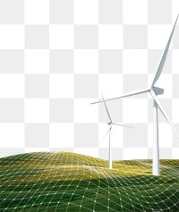 Wind power png sticker, renewable energy, transparent background