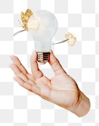 Light bulb png sticker, creative idea, transparent background