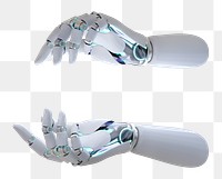 White robot hand png sticker, futuristic technology, transparent background