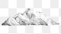 PNG watercolor mountain, winter nature collage element, transparent background