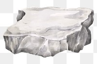 PNG watercolor rock, nature collage element, transparent background