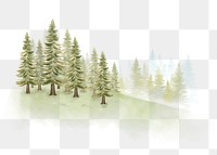 PNG watercolor forest, nature collage element on transparent background