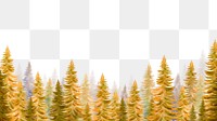 Autumn forest png, watercolor nature border collage element, transparent background