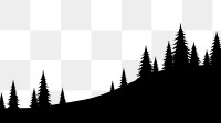 Forest silhouette png, nature border collage element on transparent background