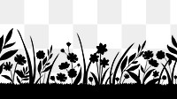 Spring silhouette png, nature border clipart, transparent background