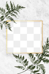 Leatherleaf fern on a gold frame design element