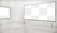 Blank mockup frame in art gallery transparent png