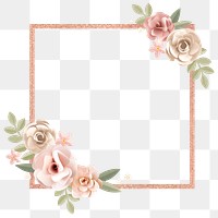 Floral square frame design element