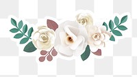 Papercraft flower sticker with a white border design element