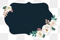 Floral frame sticker with a white border design element