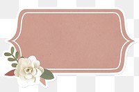 Floral frame sticker with a white border design element