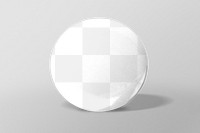Round pin mockup png on gray background