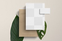 Png paper mockup, transparent design with envelope 