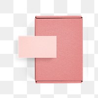 Pink package png sticker, isolated object, business card and box