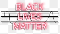 Neon red black lives matter sign design element 