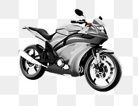 Gray sports bike 3D illustration